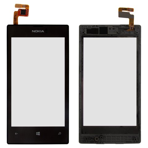 Сенсорний екран для Nokia 520 Lumia, 525 Lumia, з рамкою, чорний