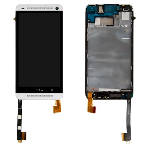Дисплей для HTC One M7 801e, сріблястий, Original PRC 