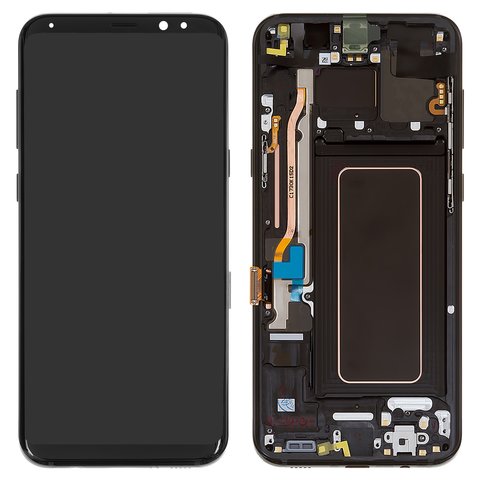 Дисплей для Samsung G955 Galaxy S8 Plus, черный, с рамкой, Original PRC , midnight Black, original glass