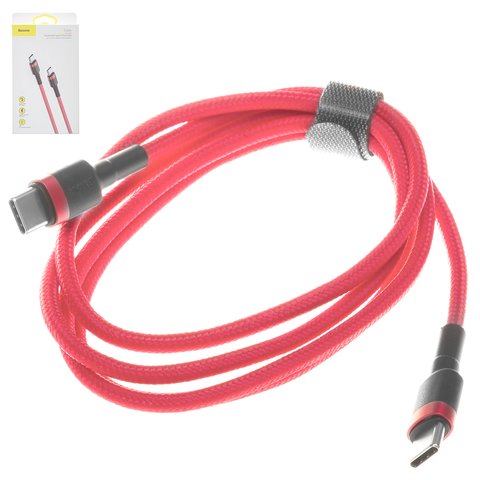 USB кабель Baseus Cafule, 2xUSB тип C, 100 см, 60 Вт, 3 A, червоний, #CATKLF G09