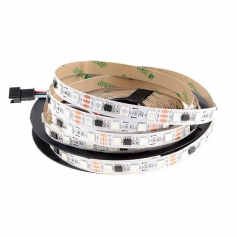Світлодіодна стрічка RGB SMD5050, WS2811 біла, з управлінням, IP20, 12 В, 60 діодів м, 5 м