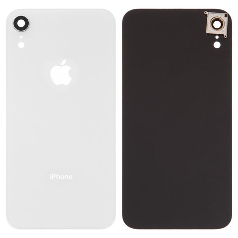 Задня панель корпуса для iPhone XR, біла, із склом камери, small hole