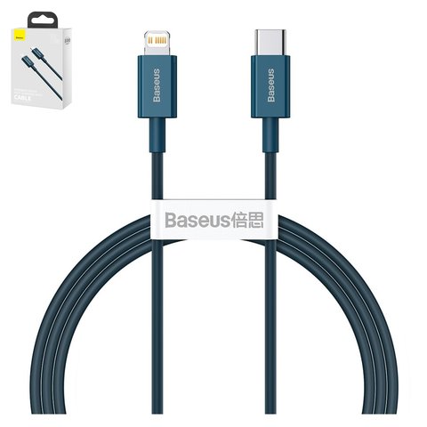 USB кабель Baseus Superior, USB тип C, Lightning, 100 см, 20 Вт, синій, #CATLYS A03
