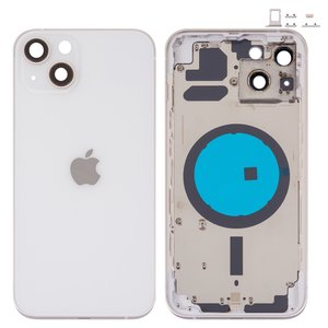Корпус для iPhone 13, білий, з тримачем SIM карти, з боковими кнопками, starlight