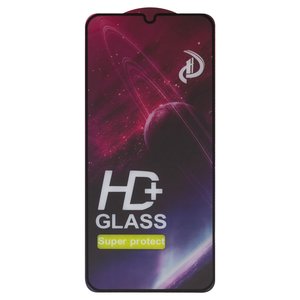 Защитное стекло All Spares для Samsung A145 Galaxy A14, A146 Galaxy A14 5G, совместимо с чехлом, Full Glue, черный, cлой клея нанесен по всей поверхности