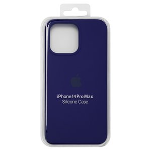 Чохол для iPhone 14 Pro Max, чорний, синій, Original Soft Case, силікон, dark blue 08  full side