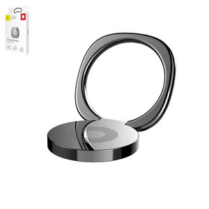 Тримач Baseus Privity, клейка основа, кільце, чорний, метал, #SUMQ 01