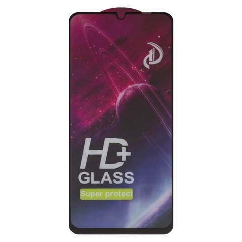 Защитное стекло All Spares для Samsung A055 Galaxy A05, совместимо с чехлом, Full Glue, черный, cлой клея нанесен по всей поверхности