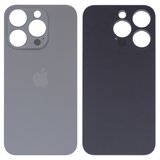 Задня панель корпуса для iPhone 15 Pro, сіра, не потрібно знімати скло камери, High Copy, natural Titanium, big hole