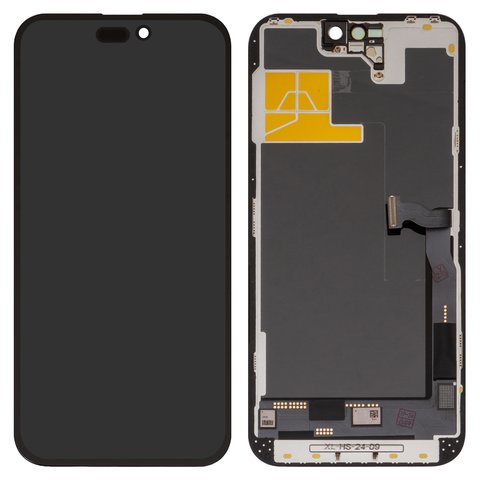 Дисплей для iPhone 14 Pro Max, чорний, з рамкою, High Copy, без мікросхеми, OLED , OEM hard