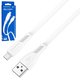 USB кабель Borofone BX85, USB тип-A, micro-USB тип-B, 100 см, 2,4 А, белый, #6974443387100