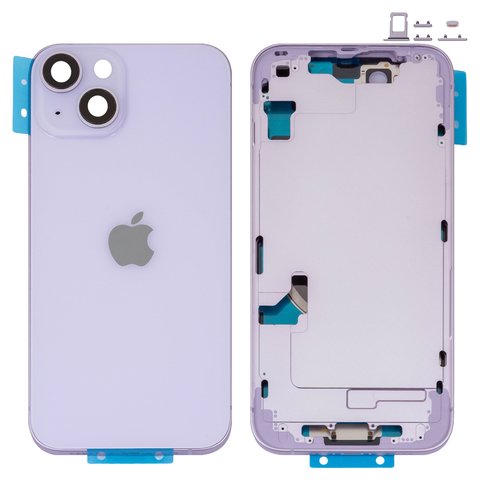 Корпус для iPhone 14, фіолетовий, з тримачем SIM карти, з боковими кнопками, Original PRC , EU version