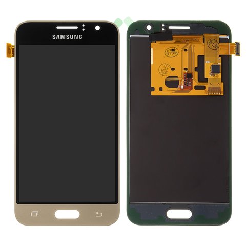 LCD compatible with Samsung J120 Galaxy J1 2016 , golden, with light adjustable, Best copy, without frame, Copy, TFT  