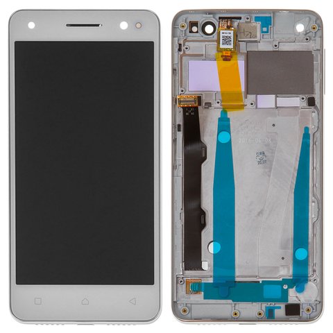 LCD compatible with Lenovo Vibe S1 Lite, white, with frame 