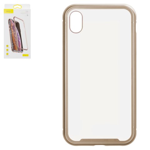 Case Baseus compatible with iPhone XR, golden, transparent, metalic, magnetic  #WIAPIPH61 CS0V