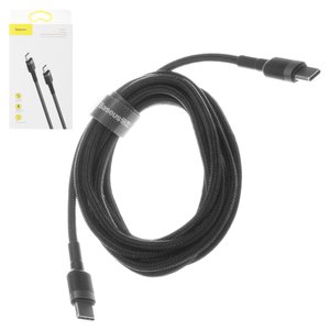 Cable USB Baseus Cafule, 2xUSB tipo C, 200 cm, 3 A, negro, con revestimiento de nylon, #CATKLF HG1