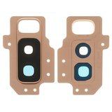 Camera Lens compatible with Samsung G965 Galaxy S9 Plus, (golden, with frames, sunrise gold)