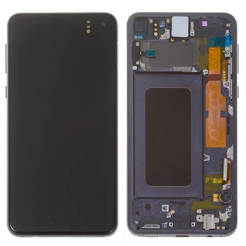 LCD compatible with Samsung G970 Galaxy S10e, black, with frame, Original, service pack  #GH82 18852A GH82 18836A