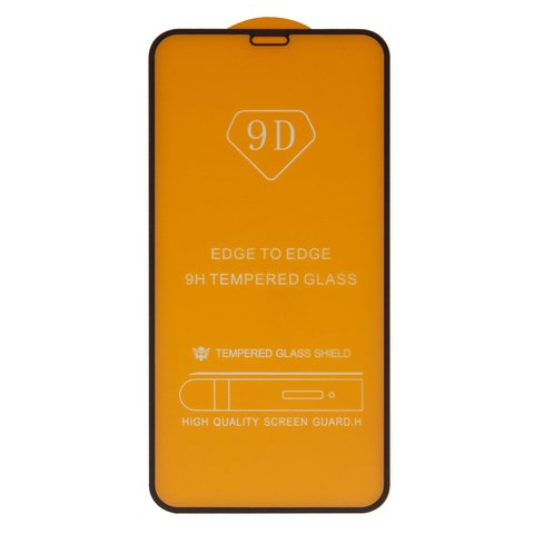 Tempered Glass Screen Protector All Spares compatible with Apple iPhone 11 Pro, iPhone X, iPhone XS, Full Glue, compatible with case, black, the layer of glue is applied to the entire surface of the glass 