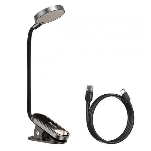 Desktop Lamp Baseus Comfort Reading Mini Clip Lamp, 3 W, gray, with clip, with cable, Baseus  #DGRAD 0G