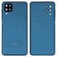 Housing Back Cover compatible with Samsung A127 Galaxy A12 Nacho, (dark blue, with side button, with camera lens)