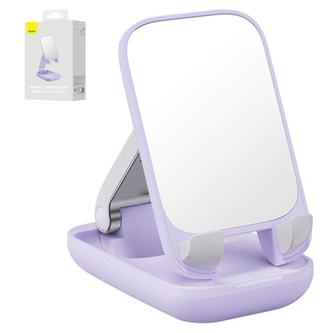 Держатель Baseus Seashell Series, фиолетовый, пластик, с зеркалом, #B10551501511 00