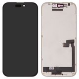 LCD compatible with iPhone 16, (black, with frame, without error, (OLED) hard diagnosable, ZY-OLED)