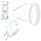 Adaptador de red Borofone BA99A, 20 W, Power Delivery (PD), blanco, con cable USB tipo C - USB tipo C, 1 puerto, #6941991121371