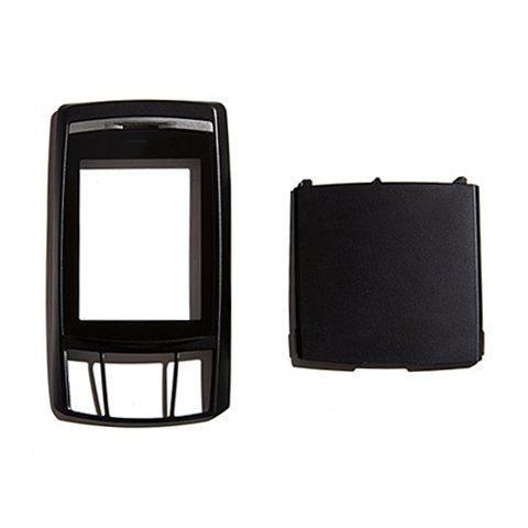 Housing compatible with Samsung D840, black, front and back panel 