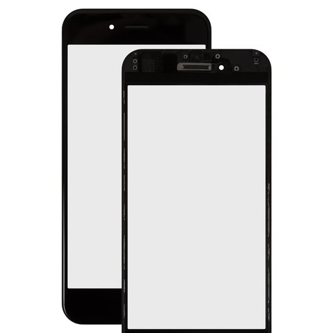 Housing Glass compatible with iPhone 6, with OCA film, with frames, black 