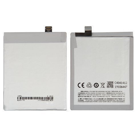 Battery BT42 compatible with Meizu M1 Note, Li Polymer, 3.8 V, 3100 mAh, Original PRC  
