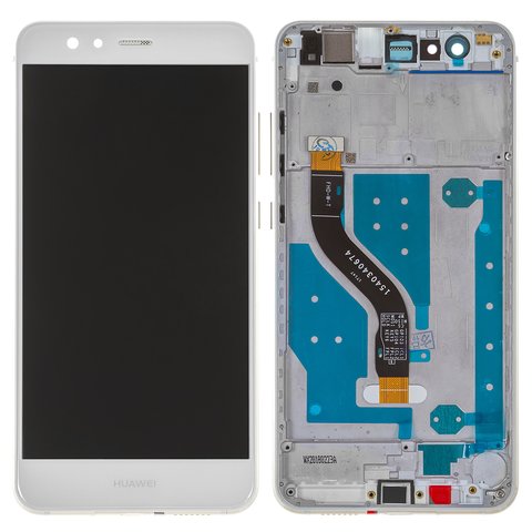 LCD compatible with Huawei P10 Lite, white, with frame, Original PRC , WAS L21 WAS LX1 WAS LX1A 