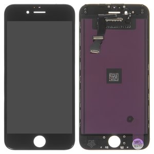 Дисплей для iPhone 6, черный, с рамкой, AAA, с пластиками камеры и датчика приближения, tianma