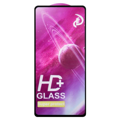 Tempered Glass Screen Protector All Spares compatible with Samsung M526 Galaxy M52 5G, Full Glue, compatible with case, black, the layer of glue is applied to the entire surface of the glass 