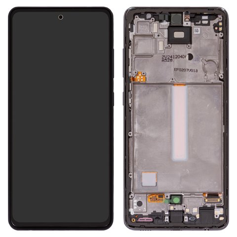 LCD compatible with Samsung A528 Galaxy A52s 5G, black, with frame, Original PRC