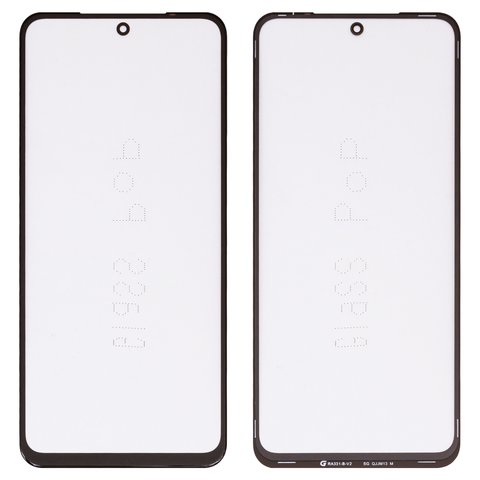Housing Glass G+OCA PRO compatible with Xiaomi Poco M5s, Redmi Note 10, Redmi Note 10S, with OCA film, black
