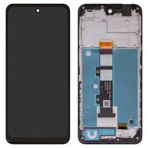 LCD compatible with Motorola Moto G22 XT2231, black, with frame, High Copy 