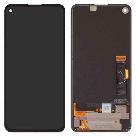 LCD compatible with Google Pixel 4a, black, without frame, original change glass
