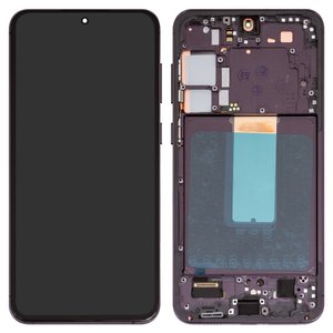 LCD compatible with Samsung S916 Galaxy S23 Plus, black, with frame, High Copy, OLED  