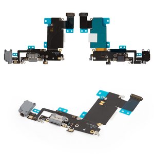 Cable flex puede usarse con iPhone 6S Plus, del conector de carga, del conector de auriculares, negro, con micrófono, con componentes