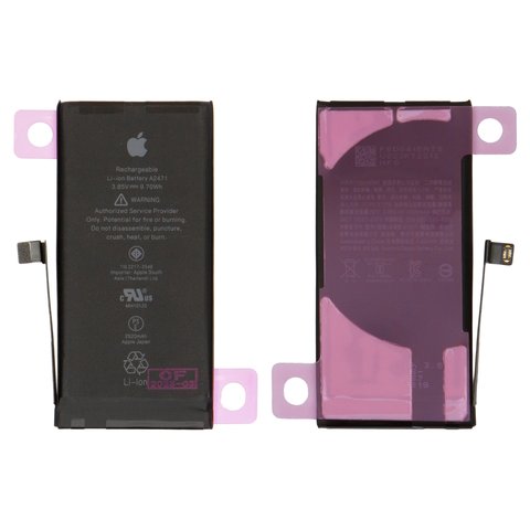 Batería puede usarse con iPhone 12 mini, Li ion, 3.85 V, 2520 mAh, mayor capacidad, A2471 , original IC