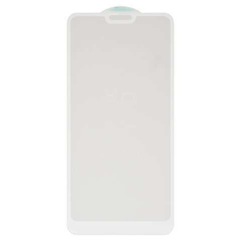 Vidrio de protección templado puede usarse con Xiaomi Mi 8 Lite 6.26", Redmi Note 6 Pro, Full Glue, compatible con estuche, sin embalaje, sin pañuelos , blanco, M1808D2TG