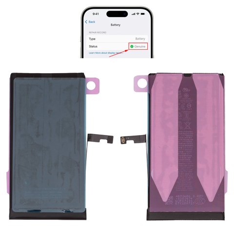 Batería puede usarse con iPhone 15 Plus, Li ion, 3.867 V, 4650 mAh, mayor capacidad, sin mensaje de error, A3039 , genuine IC