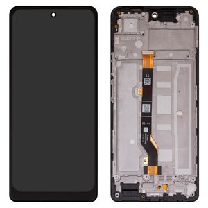 Pantalla LCD puede usarse con Tecno Spark 20 Pro KJ6 , negro, con marco, High Copy