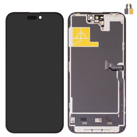 Pantalla LCD puede usarse con iPhone 14 Pro Max, negro, con marco, HC, sin microchip, AMOLED , DD OLED soft, 120Hz