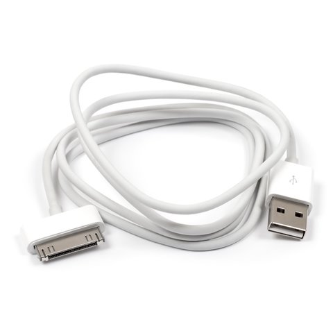USB кабель, USB тип A, 30 pin для Apple, білий