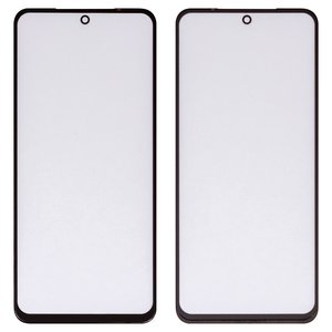 Скло корпуса для Xiaomi Poco M5s, Redmi Note 10, Redmi Note 10S, з ОСА плівкою, чорне