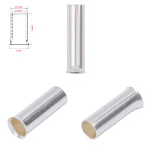 Наконечник EN2508, трубчастий, без ізоляції, 10 шт., 2,5 мм², 8 мм