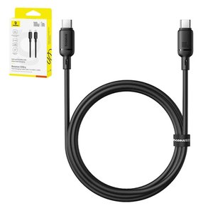 USB кабель Baseus Silky, 2xUSB тип C, 100 см, 100 Вт, чорний, силіконовий, #P10377704113 00