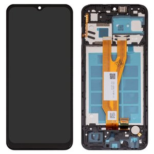Дисплей для Samsung A032 Galaxy A03 Core, черный, с рамкой, Box 